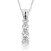Certified 14k White Gold 3-Stone Journey Diamond Pendant Necklace (GH, SI-I, 0.50 carat)