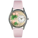 Whimsical Watches Women's S1210005 Roses Pink Leather Watch