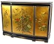 Fine Asian Furniture & D&eacute;cor - 40" Ming Black Lacquer & Gold Leaf Slant Front Cabinet