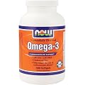 Now Foods Omega-3, Molecularly Distilled, Cholesterol Free, 500 Softgels