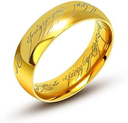 Fantas Casto Gold Titanium Steel Lord of the Rings for Men and Women