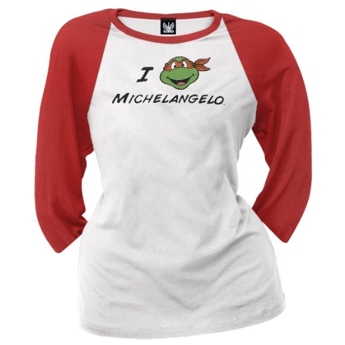  TMNT - I Head Mike Ladies Raglan