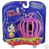 Littlest Pet Shop Pets On The Go Figure Cockatoo Bird with Cage