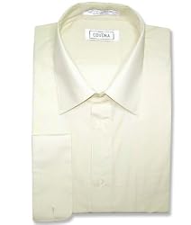 Men's Cream Dress Shirt w/ Convertible Cuffs