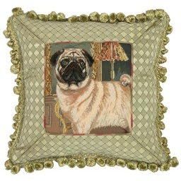 Pug Petit Point Pillow