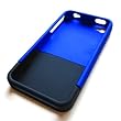 Apple iPhone 4 & 4S (Black iPhone ONLY) Rubberized Slider Hard Protector Case, Blue & Black