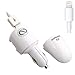 Naztech N300-12204 Apple Certified Lightning 8-Pin 3-In-1 Portable Car and Wall Charger for iPhone 5/5S, 6/6 Plus and iPad Air/Air 2, iPad Mini/2/3 - White