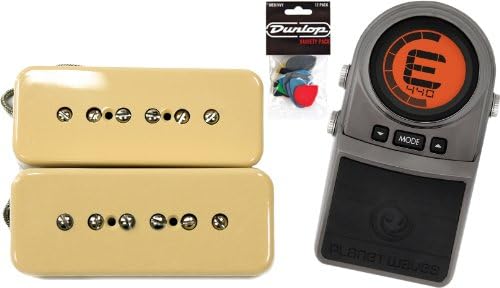 Lindy Fralin P-90 Set - Soapbar Hum-Cancelling - Cream Pickups w/ Tuner Pedal and Variety Pick Pack