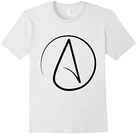 Men's Freethought Designs: Atheist Symbol A T-Shirt XL White