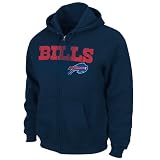 NFL Buffalo Bills Touchbck III Full Zip Jacket Adult Long Sleeved Fullzip Hooded Fleece, Traditional Navy, XX-Large
