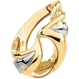 14K Two Tone Gold Chain Slide