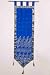 Blue Wall Runner / wall hanging with Tab Tops and Tassels