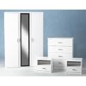 Brent Bedroom Wardrobe Set in Beech Finish: White