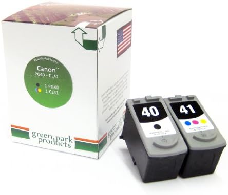 Green Park Products Canon PG-40 & CL-41 Premium Remanufactured Ink Cartridges. The Box Contains 1 Canon PG-40 Black and 1 Canon CL-41 Tri-Color Inkjet Cartridges. PG40 CL41