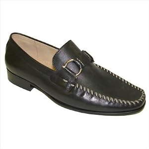 Giorgio Brutini 171551 Moc Slip-on with Strap-Bit in Black Color: Bone, Size: 10.5 by Giorgio Brutini