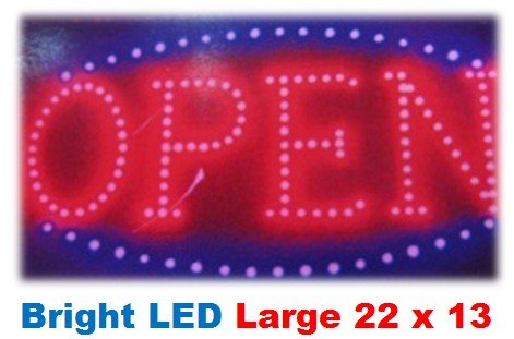 Attractive OPEN BIG Animated Bright Led Neon Business Motion Light Sign. On/off with Chain 22*13*1 Large Blt201