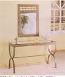 Entry Way Console Table Brown Metal Frame