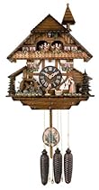 Hot Sale River City Clocks MD856-13 Eight Day Musical Cuckoo Clock with Dancers, Woman Rings Bell And Waterwheel Turns, 13-Inch Tall