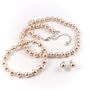 Chrystal Orchid 8mm Glass Pearl Necklace, Bracelet and Earrings Set by Margot Townsend