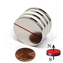 CMS Magnetics Grade N52 Powerful Disc Neodymium Magnets, 1.26