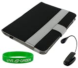 Black and Silver Canvas Case and Book light for Amazon Kindle 2 E-Reader Reading Device (Kindle NOT Included)