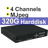 Digitaler 4 Kanal DVR Videorecorder, 320G HDD, �berwachungskamera MJPEG , Bewegungserkennung
