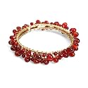 Glass Beads and Brass Wire Burgundy Bangle-Set of 2 "Top Brass Bangle [Set of 2 - Burgundy]"