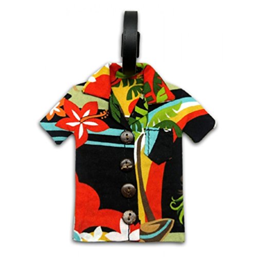 Island Impressions Aloha Shirt Canvas Luggage Tag Hula Red One Size