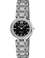 Akribos XXIV Womens AK513BK Stainless Steel Diamond Bracelet Watch