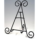9" Tall Black Iron Display Stand Holds Cook Books, Plates, Pictures & More!