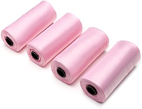 Solid Color Pick Up Waste Poop Bags for Pets Dogs Cats 4 Rolls
