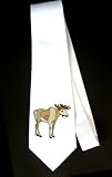 Party Decoration Necktie with moose, antler, standing, rack, brown