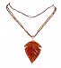 Necklace - N147 - Murano Style Glass Leaf - Triple Bead Strand ~ Red and Gold