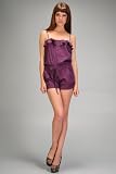 Women’s cotton romper with ruffled trim