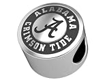 Alabama Crimson Tide College Bead Fits Most Pandora Style Bracelets Including Pandora, Chamilia, Biagi, Zable, Troll and More. Officially Licensed, High Quality Exclusive Bead in Stock for Immediate Shipping