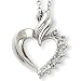 Sterling Silver Heart Diamond Necklace with 18 inch Sterling Silver chain