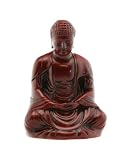 Cherry Finish Small Shakyamuni Meditating Buddha Statue