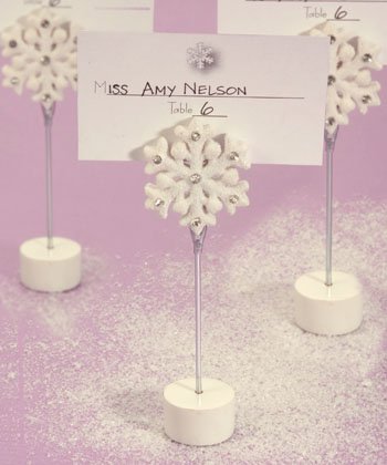 Winter Theme Place Card Holder Wedding Favors - Snowflakes, 36