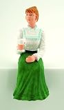 DOLLS HOUSE RESIN DOLL LADY SITTING WITH WINE GLASS 1/12TH