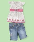 Nannette Baby Girl Embroidered Capris Set
