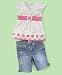 Apparel : Nannette Baby Girl Embroidered Capris Set