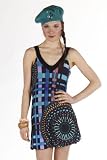 SMASH WEAR - Robe tunique fluide boule ballon boho turquoise PATRITA - Femme