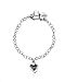 Dower & Hall Solid Sterling Silver Love Heart on Oval Belcher Charm Bracelet