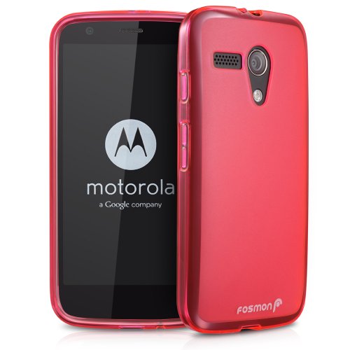 Fosmon DURA-FROST Series Flexible TPU Case for Motorola Moto G (1st Generation Only) / Motorola DVX (Hot Pink)