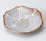 鼡志野六角花えみ銘々皿　5個組 【美濃焼　和皿】