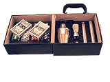 UKayed Deluxe Poker Gaming Set With Drink Flask, Shaker, Shot Glass, Cigar Holder and Cutter