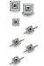 Solid 14K White Gold and Diamond Sapphire Square Cufflinks, Tie Tac and Stud Set