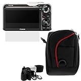 GTMax 2pc Clear LCD Screen Protector + Black Camera Pouch Nylon Case for Ca ....