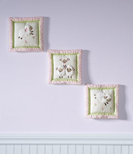 Kidsline Sheep Sweet Dreams 3 Piece Plush Fabric Wall Hanging Decor