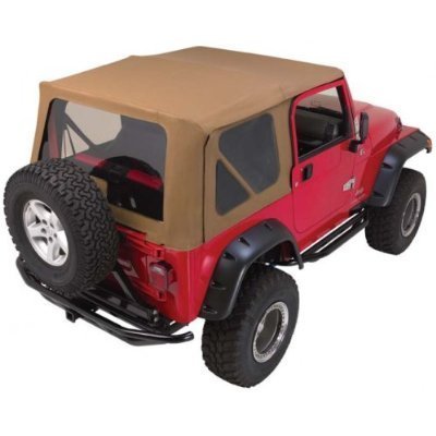 Rampage Jeep Soft Top - Complete ReplacementDiamond BlackJeepWrangler1997 to 2006Complete Top, Frame & Hardware, w/Soft Upper Doors